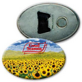 Oval Magnetic Bottle Opener w/ 3D Lenticular effects (Imprinted)